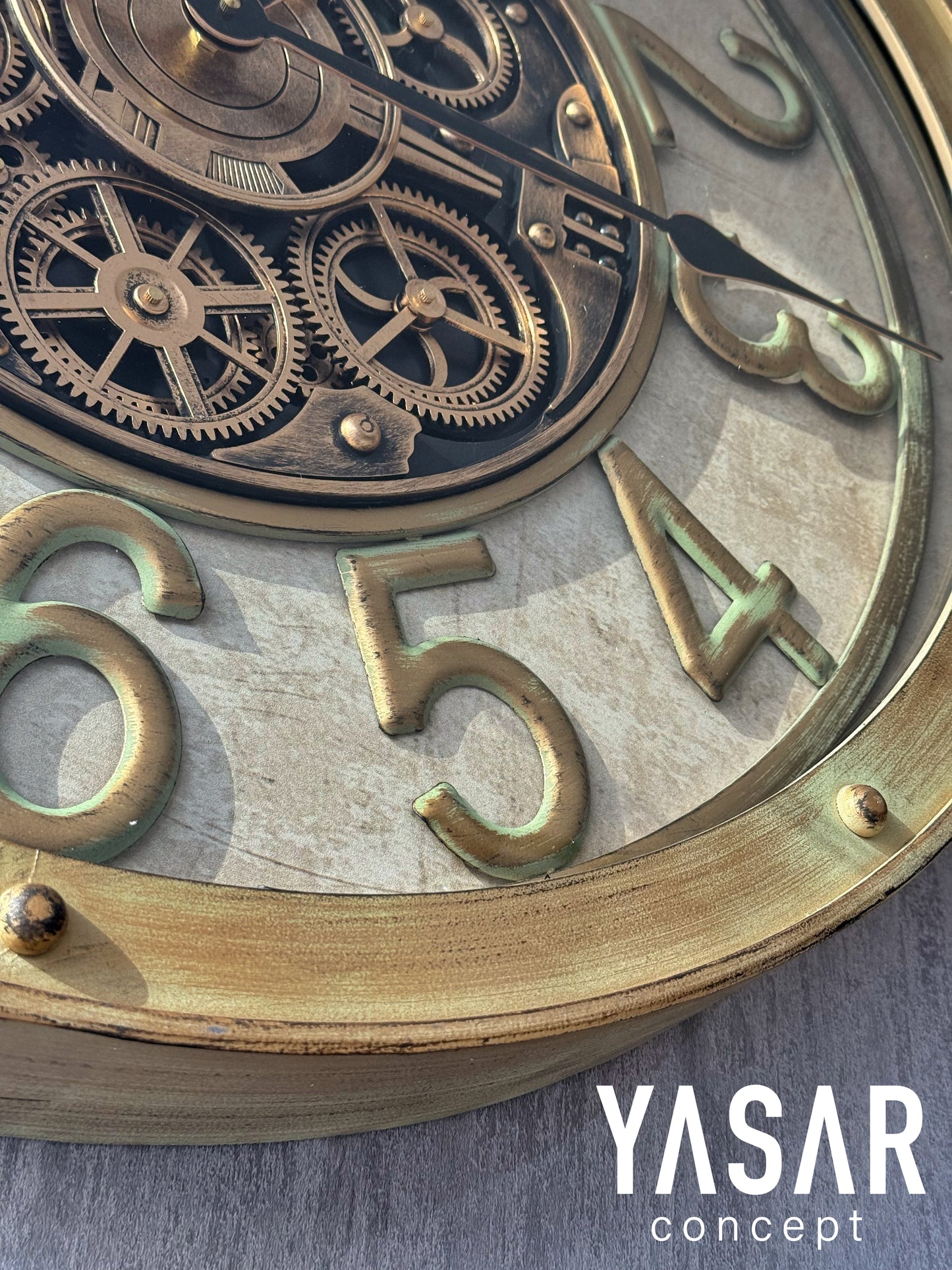 Eternita Metal Çarklı Duvar Saati 70 Cm