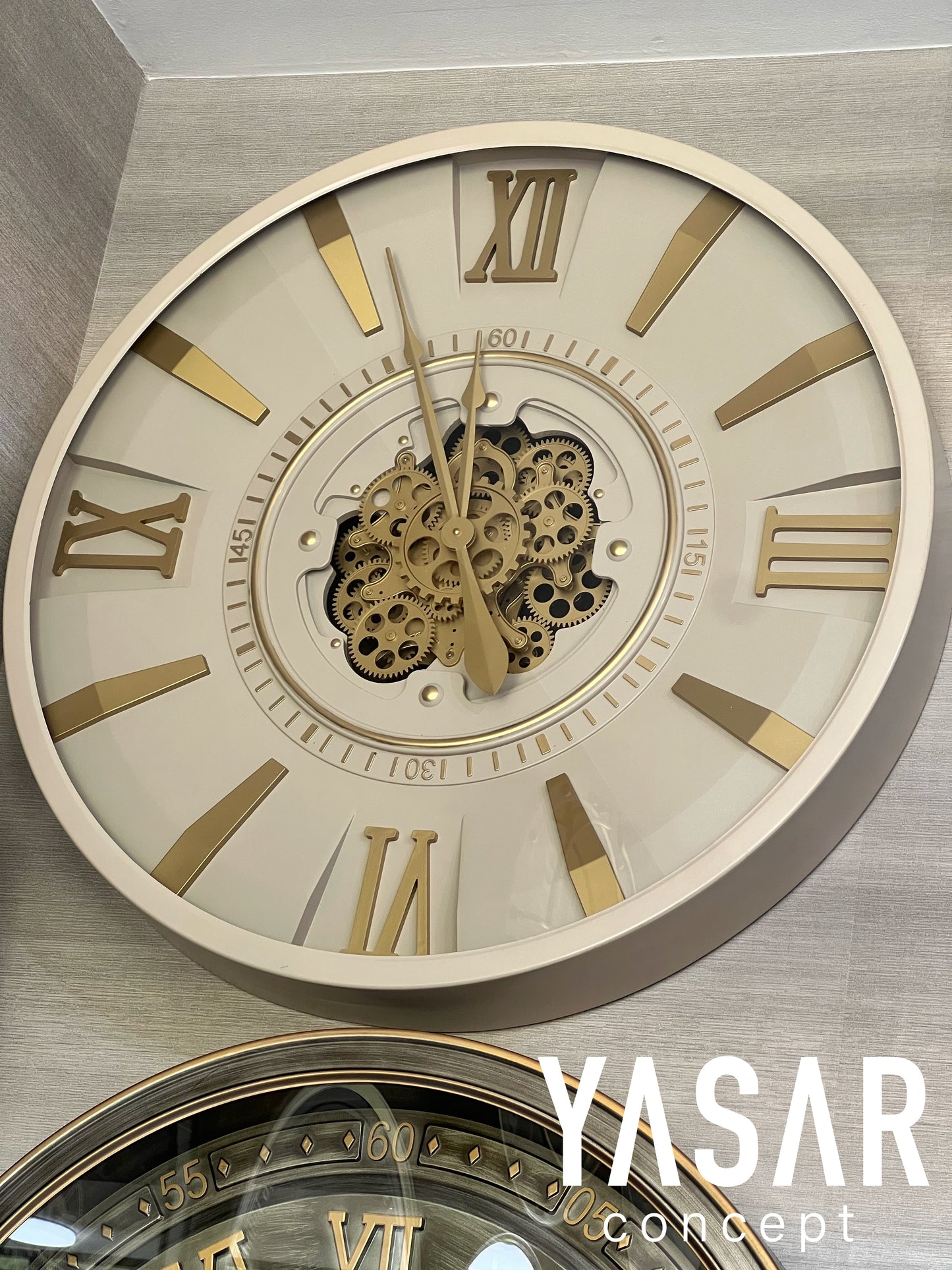 Serenelle Metal Çarklı Duvar Saati 80 Cm