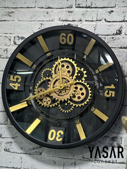 Mechavine Metal Çarklı Duvar Saati 46 Cm