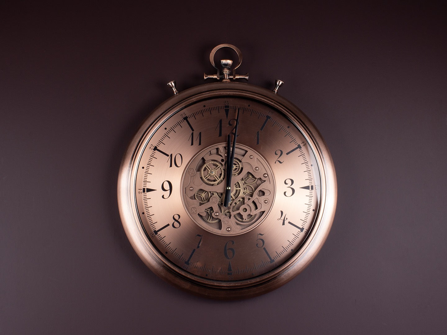 Chronovia Metal Çarklı Duvar Saati Rose 60 Cm