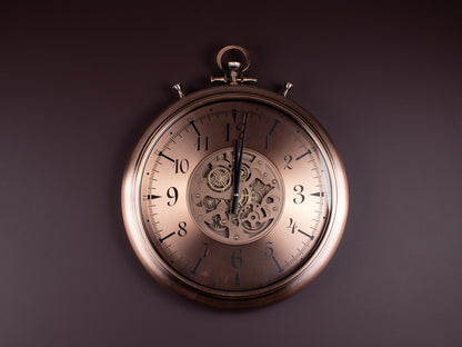 Chronovia Metal Çarklı Duvar Saati Rose 60 Cm