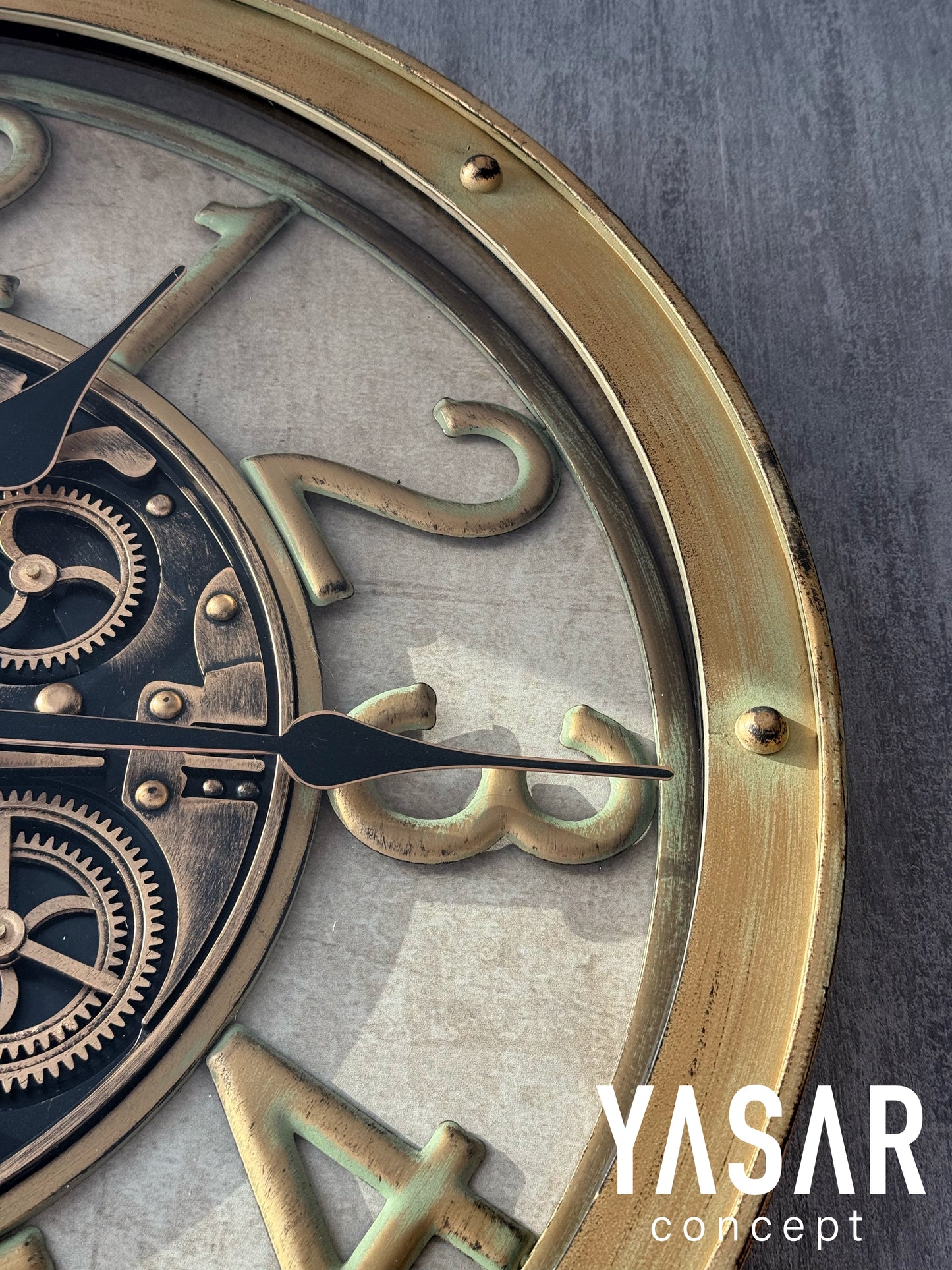 Eternita Metal Çarklı Duvar Saati 70 Cm