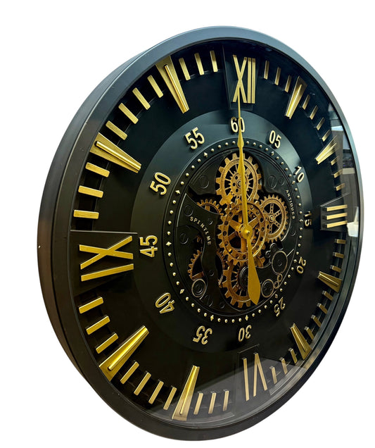 Horvane Metal Çarklı Duvar Saati 80 Cm