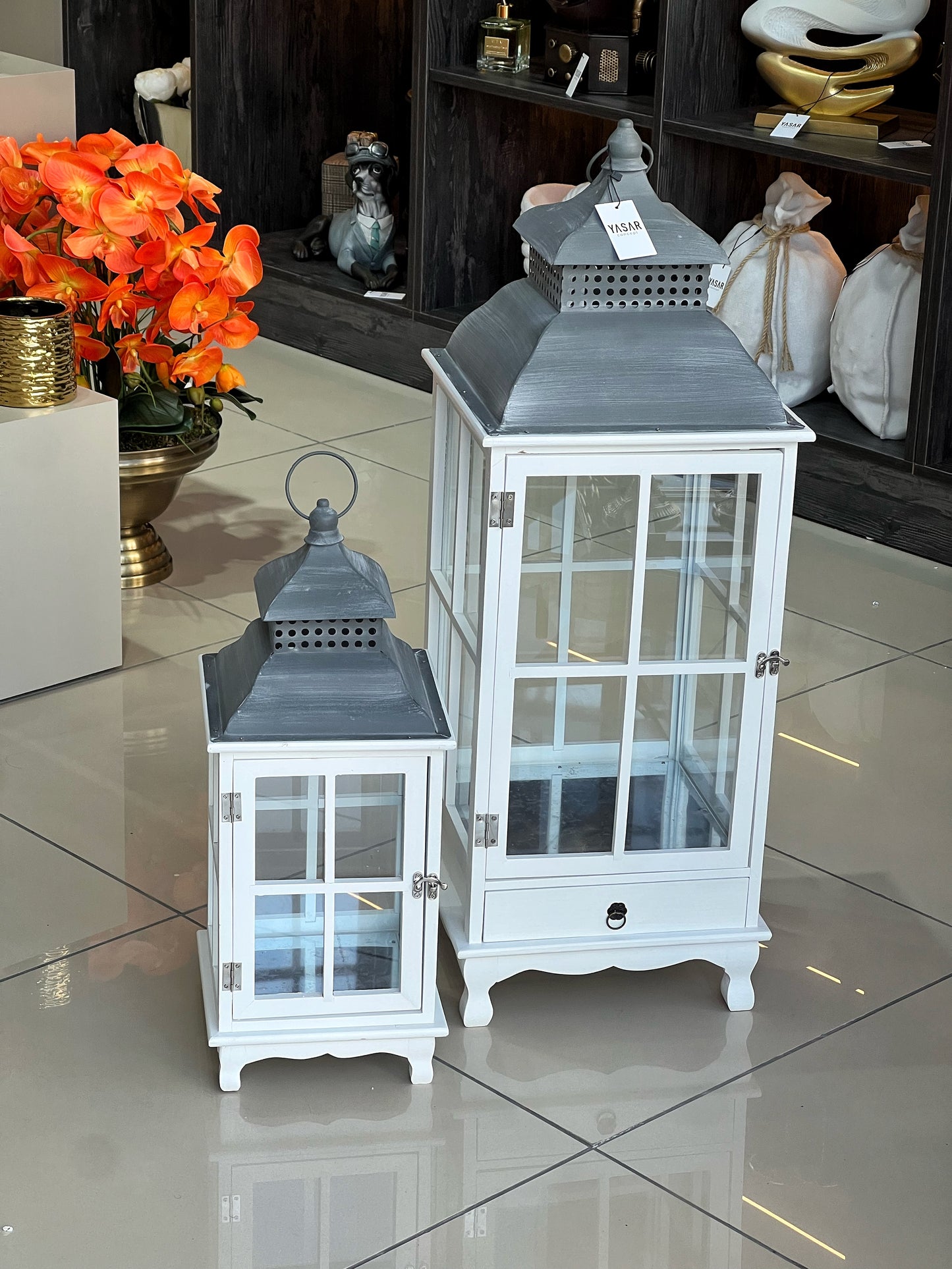 Luminetto Ahşap Metal Yer Feneri Set