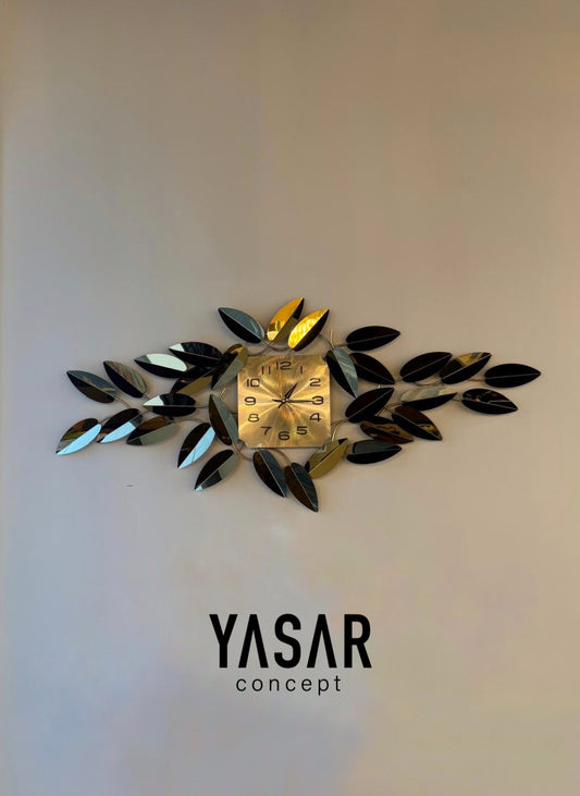 Steelfoliage Duvar Panosu Saatli