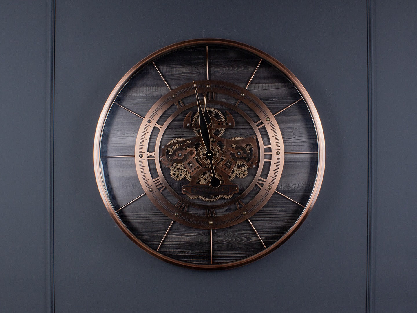 Velrosa Metal Çarklı Duvar Saati 70 Cm