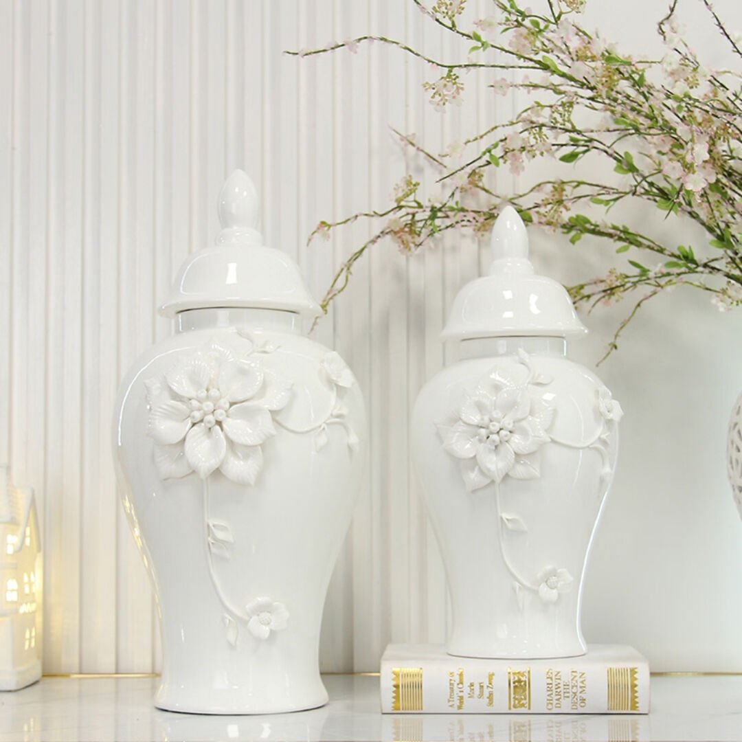 Rosaluce Porselen Küp Vazo Set