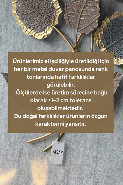 Zerafolia Metal Duvar Panosu Sütlü Kahve Antrasit 48x90 Cm