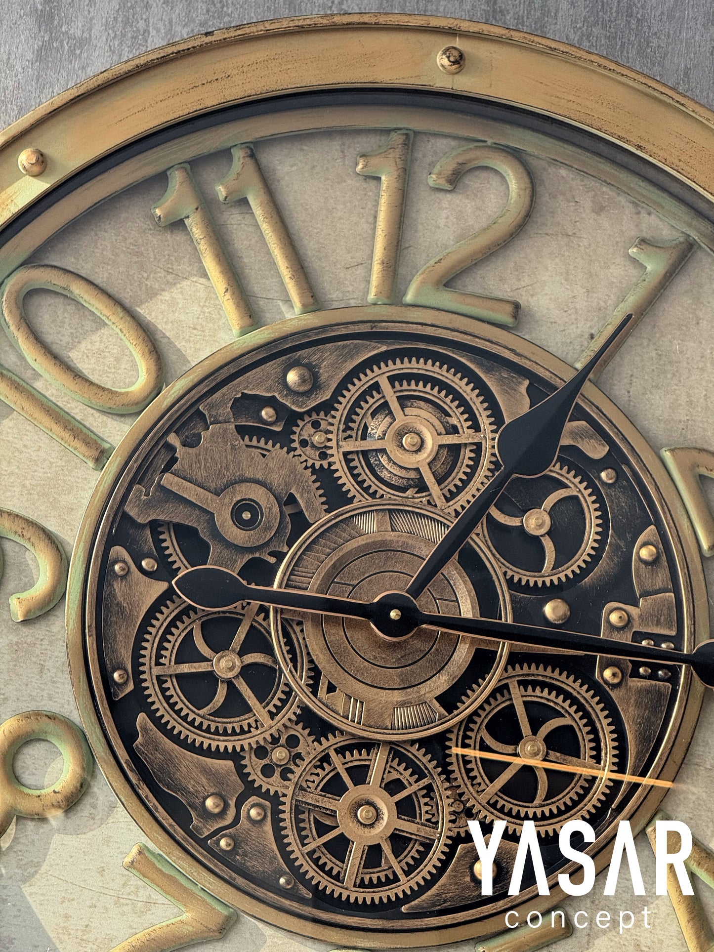 Eternita Metal Çarklı Duvar Saati 70 Cm