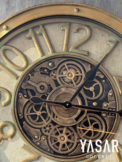 Eternita Metal Çarklı Duvar Saati 70 Cm