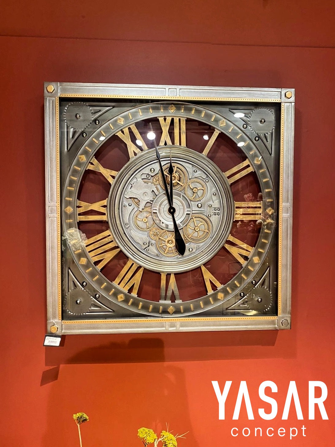 Chronoforge Metal Çarklı Duvar Saati 80 Cm