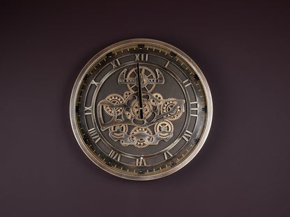 Metrono Metal Çarklı Duvar Saati 46 Cm