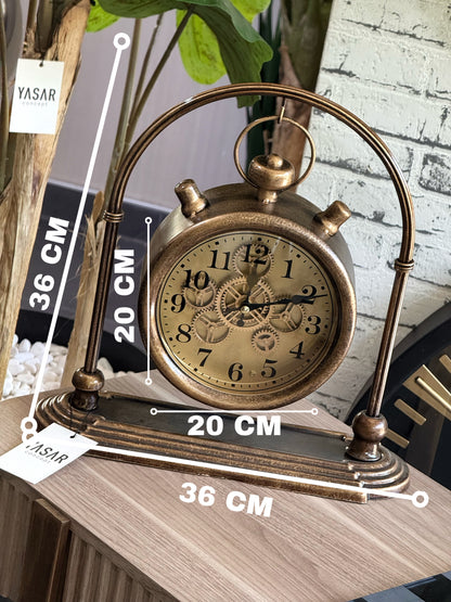Brassora Metal Çarklı Masa Saati