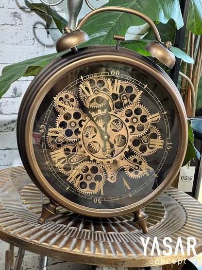 Metronis Metal Çarklı Masa ve Duvar Saati 39x47 Cm