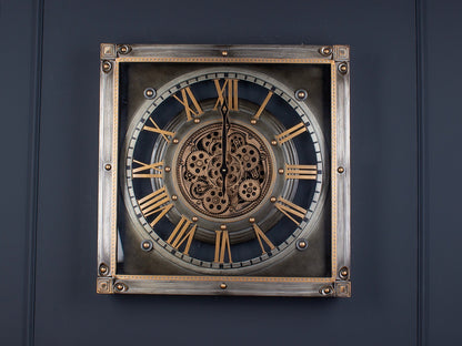 Metallune Metal Çarklı Duvar Saati 60 Cm