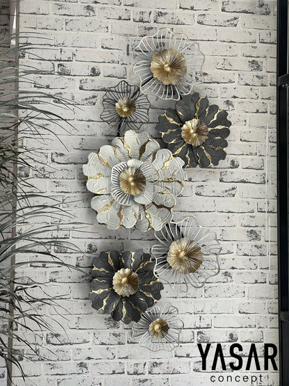 Flowe Metal Çiçekli Duvar Panosu