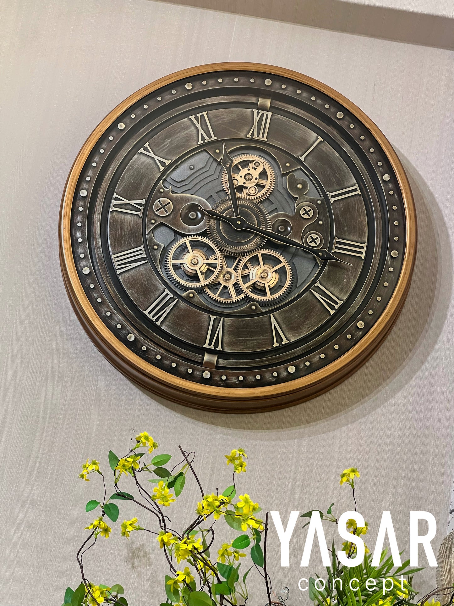 Ferronde Metal Çarklı Duvar Saati 66 Cm