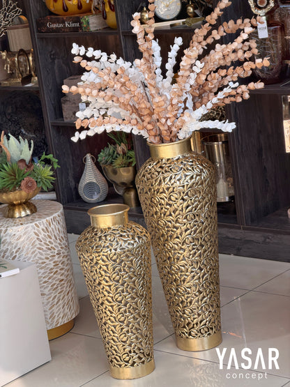 Arezzo Metal Yer Vazosu Set 25x55 Cm ve 28x72 Cm