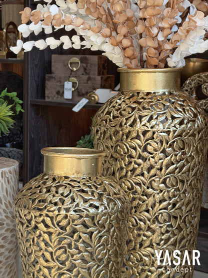 Arezzo Metal Yer Vazosu Set 25x55 Cm ve 28x72 Cm