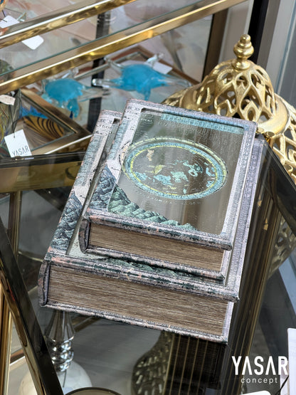 Astronomical Aynalı Dekoratif Kitap Kutu Set
