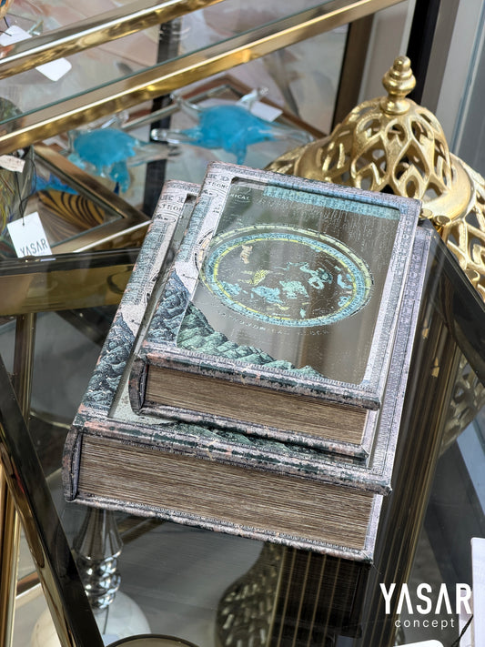 Astronomical Aynalı Dekoratif Kitap Kutu Set