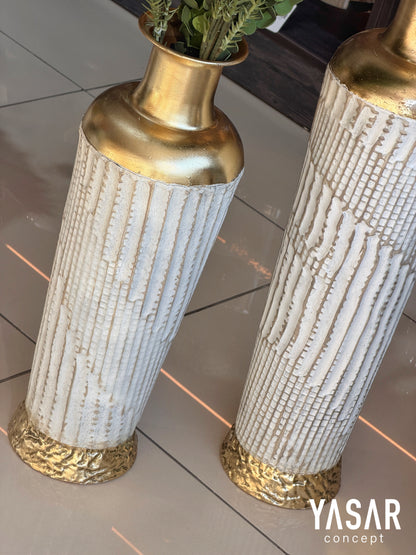 Belleville Metal Yer Vazosu Set 20x60 Cm ve 20x72 Cm