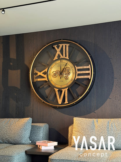 Majestic Metal Çarklı Duvar Saati 120 Cm