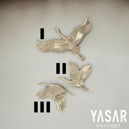 Turna Kuşu Metal Duvar Aksesuarı Set