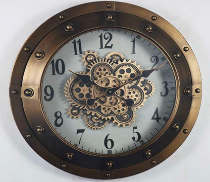 Elmonta Metal Çarklı Duvar Saati 60 Cm
