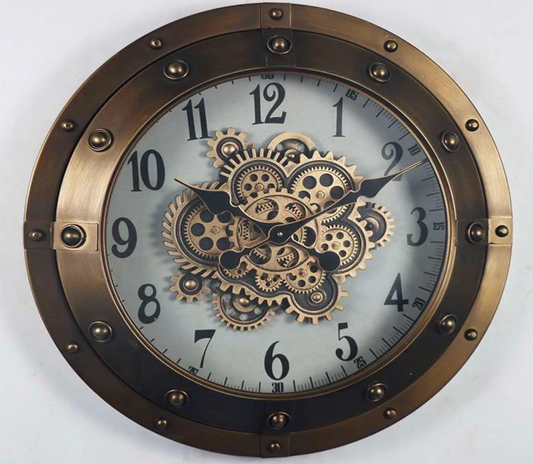 Metal Çarklı Duvar Saati 60 Cm