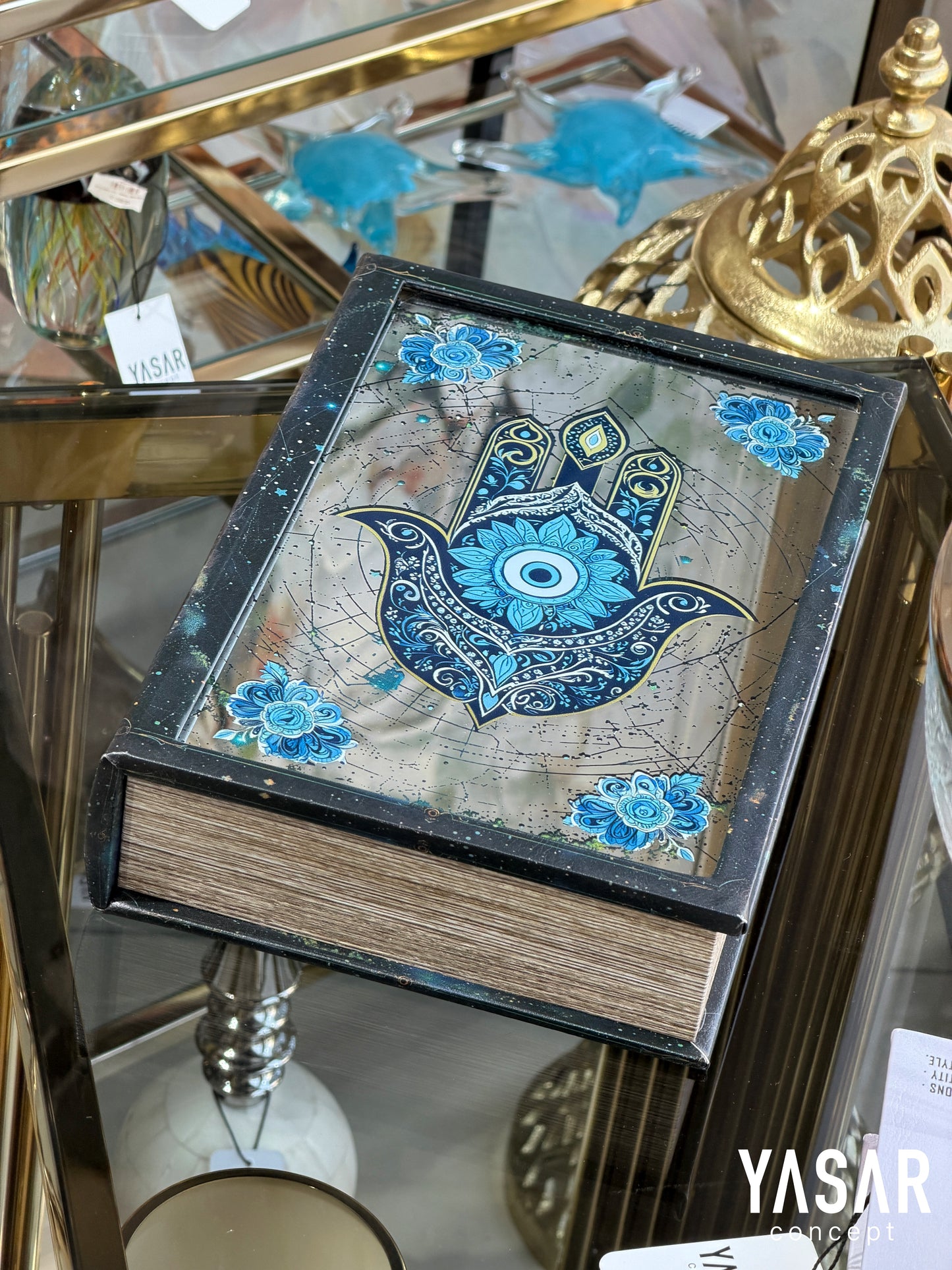 Evil Eye Aynalı Dekoratif Kitap Kutu Set