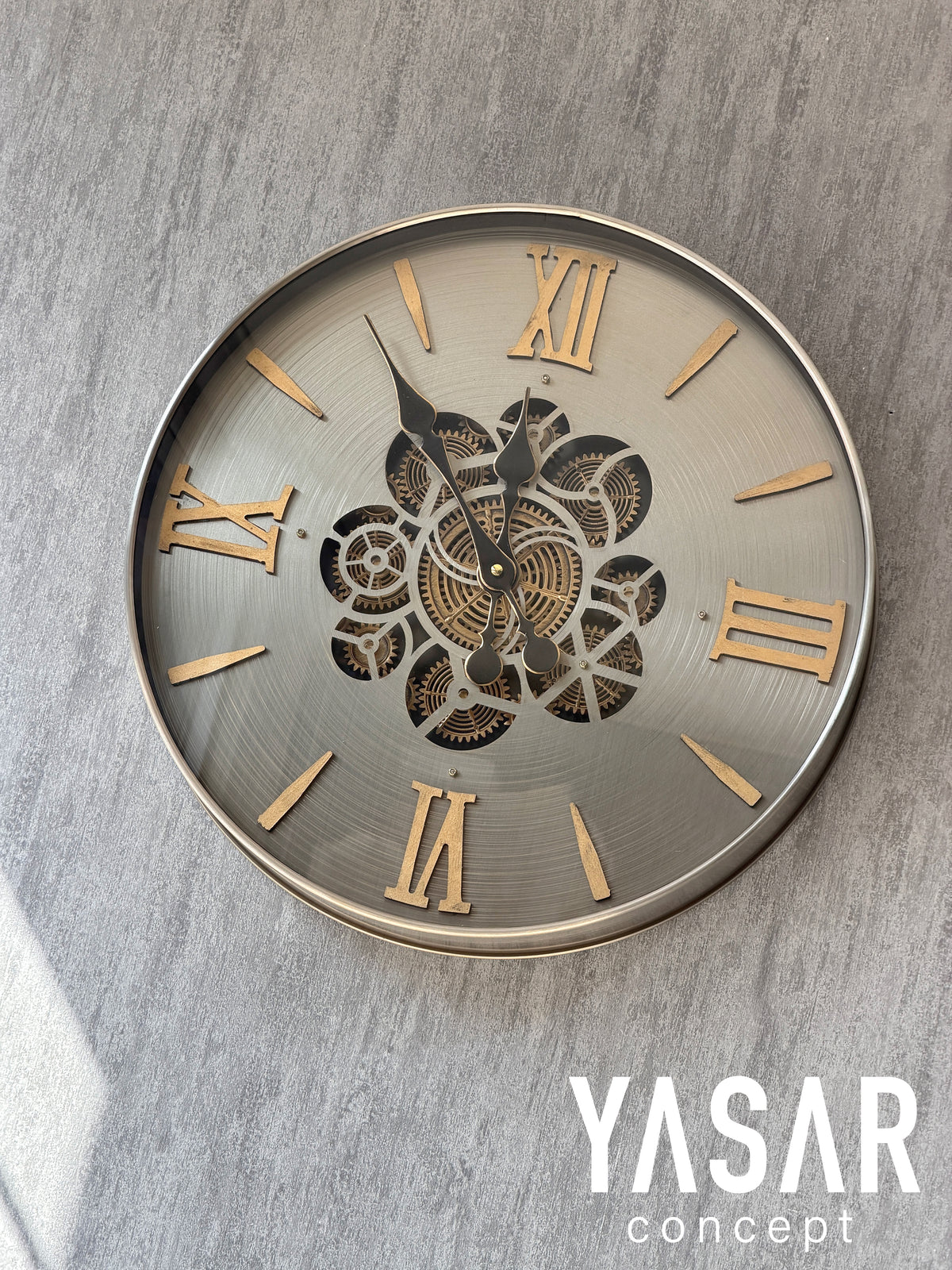 Grayson Metal Çarklı Duvar Saati 46 Cm