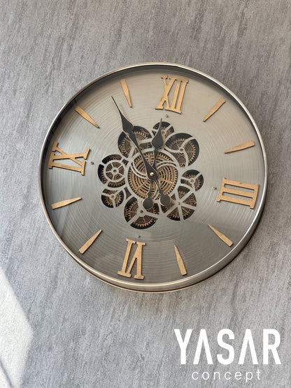Grayson Metal Çarklı Duvar Saati 46 Cm
