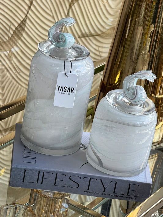 Noirette Kapaklı Cam Küp Kavanoz Set