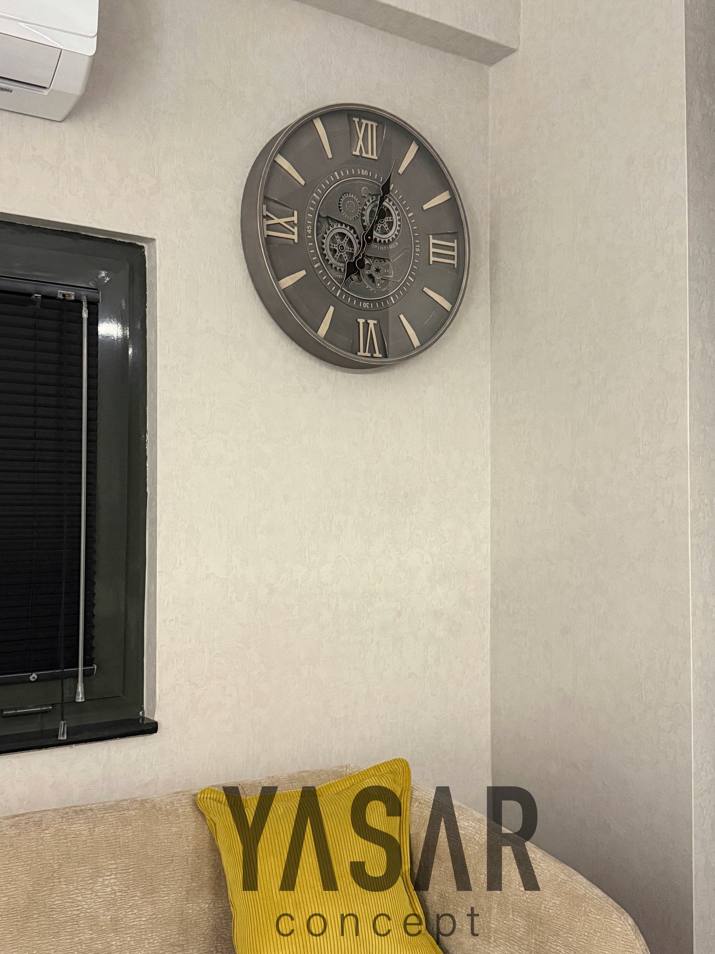 Timetic Metal Çarklı Duvar Saati 60 Cm