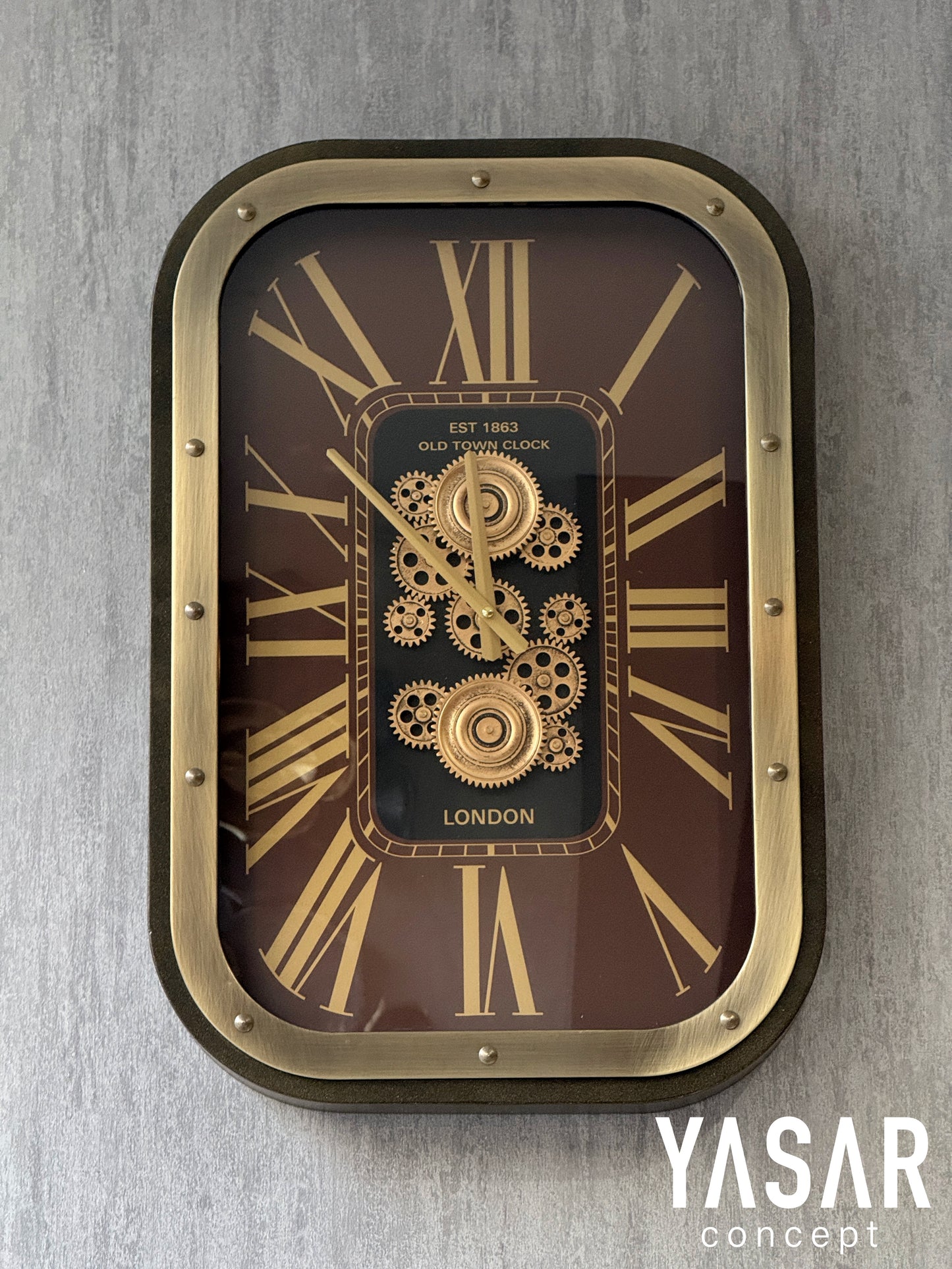 Bellmora Metal Çarklı Duvar Saati 48x68 Cm