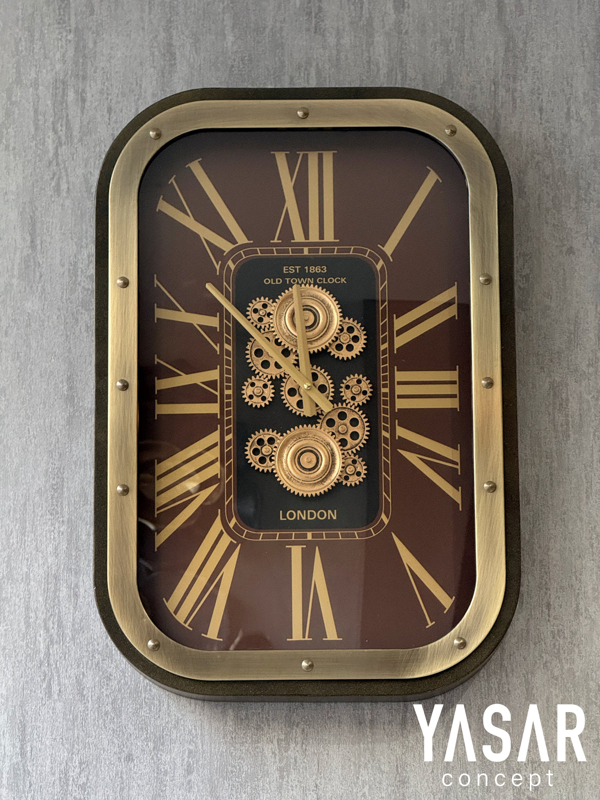 Bellmora Metal Çarklı Duvar Saati 43x63 Cm