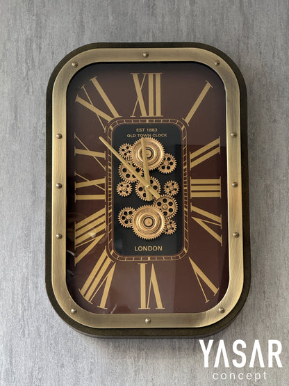 Bellmora Metal Çarklı Duvar Saati 43x63 Cm