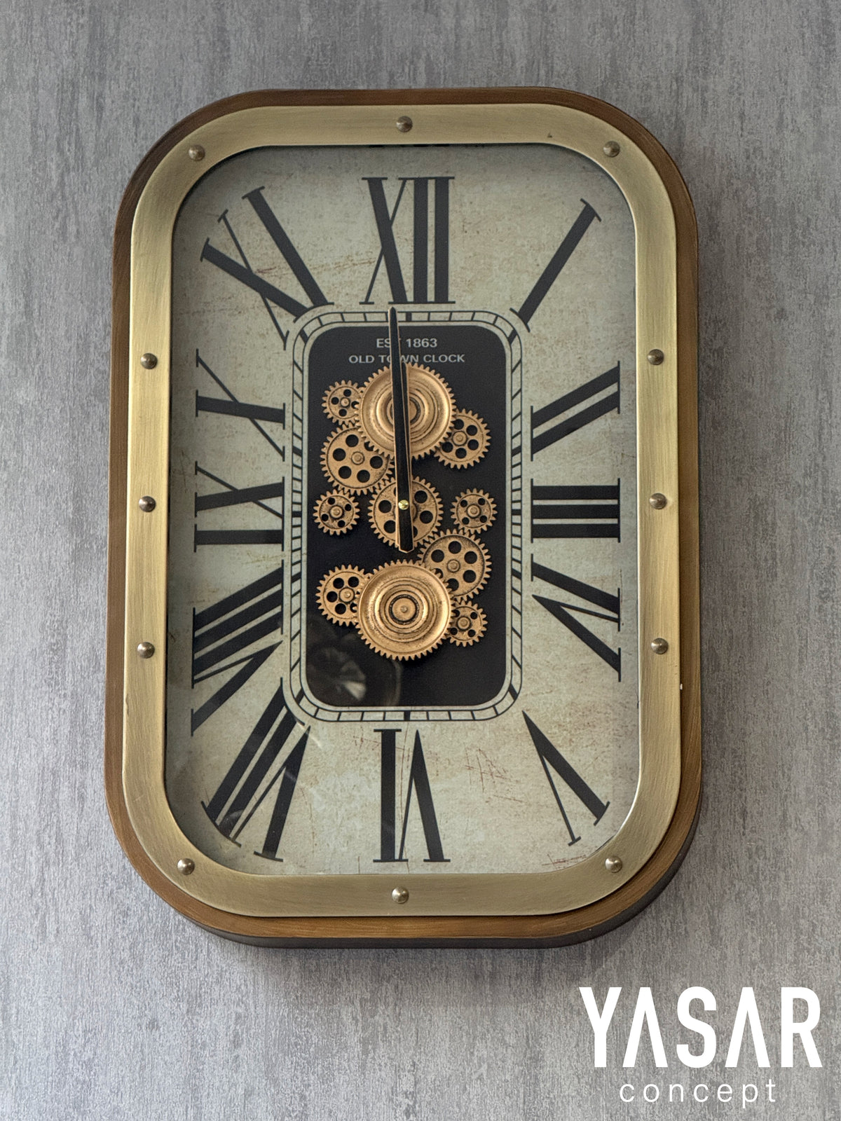 Bellmonta Metal Çarklı Duvar Saati 43x63 Cm