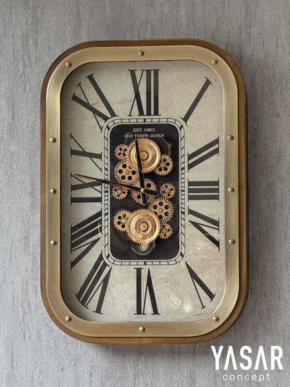Bellmonta Metal Çarklı Duvar Saati 43x63 Cm