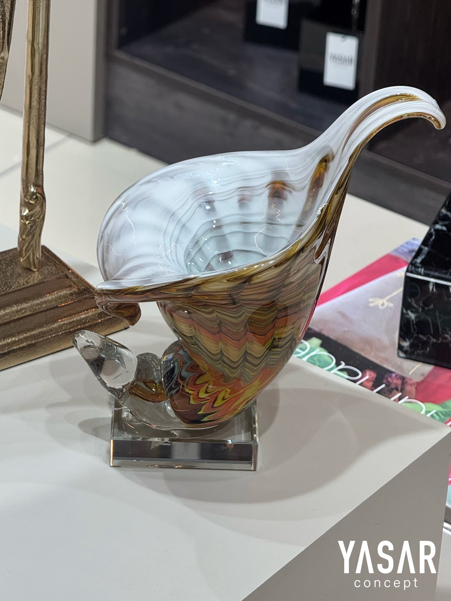 Opalina Dekoratif Cam Deniz Kabuğu 18x24 Cm