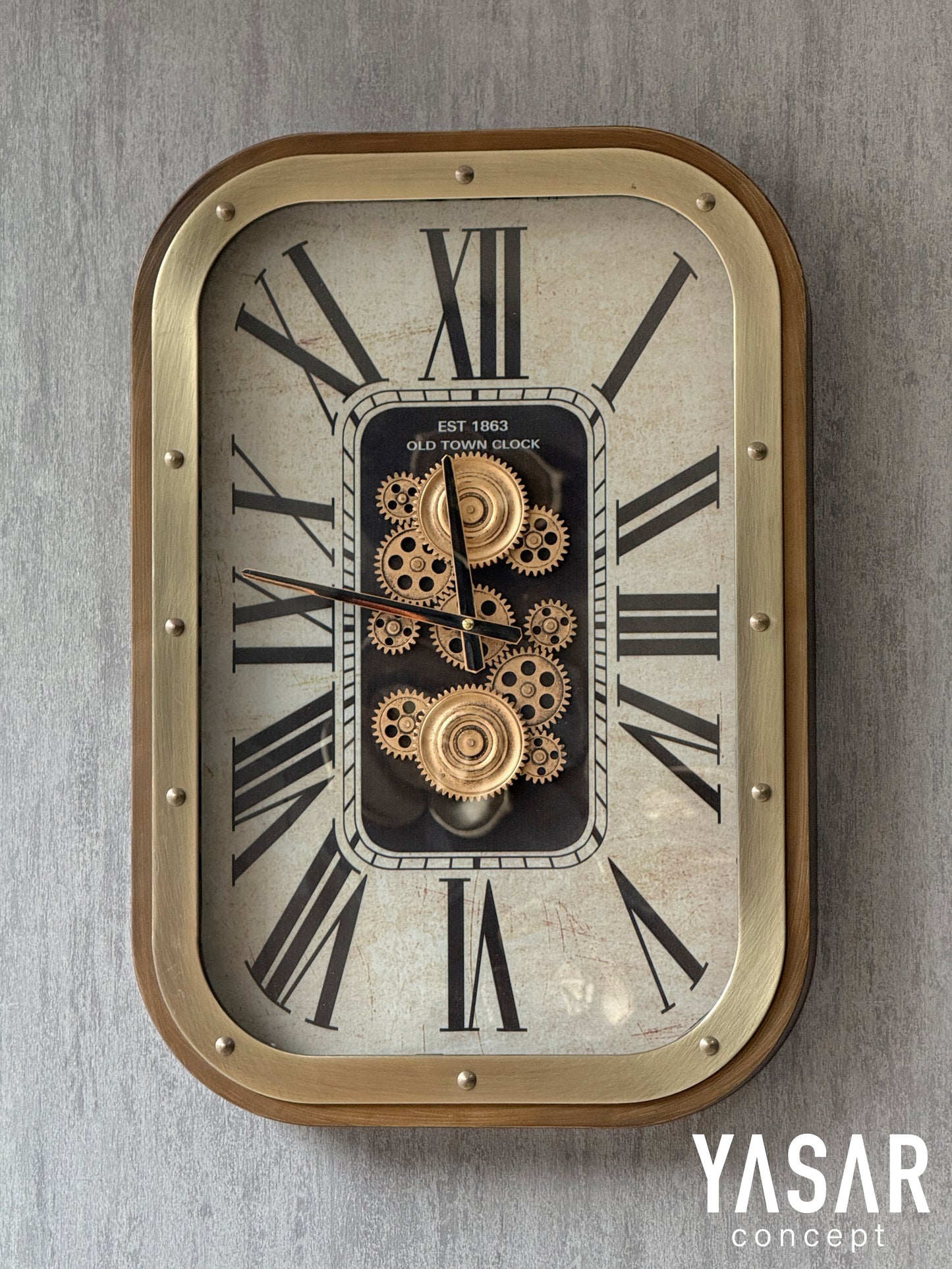 Bellmonta Metal Çarklı Duvar Saati 48x68 Cm