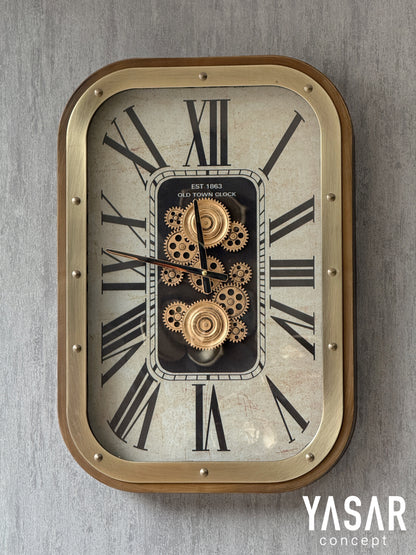 Bellmonta Metal Çarklı Duvar Saati 48x68 Cm