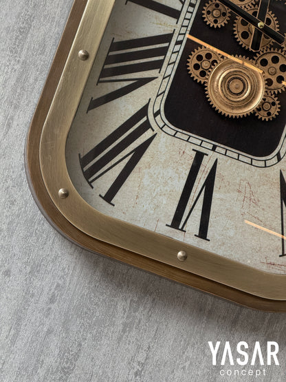 Bellmonta Metal Çarklı Duvar Saati 48x68 Cm