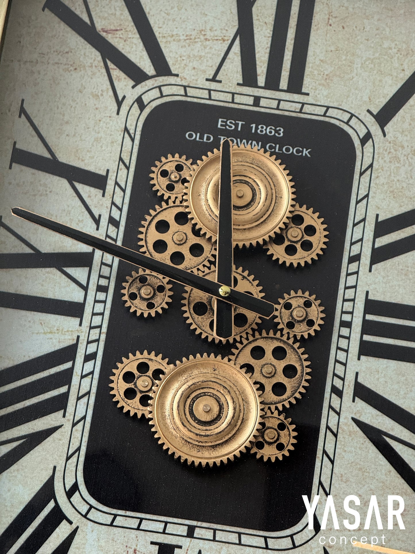 Bellmonta Metal Çarklı Duvar Saati 48x68 Cm