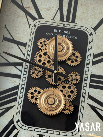 Bellmonta Metal Çarklı Duvar Saati 48x68 Cm