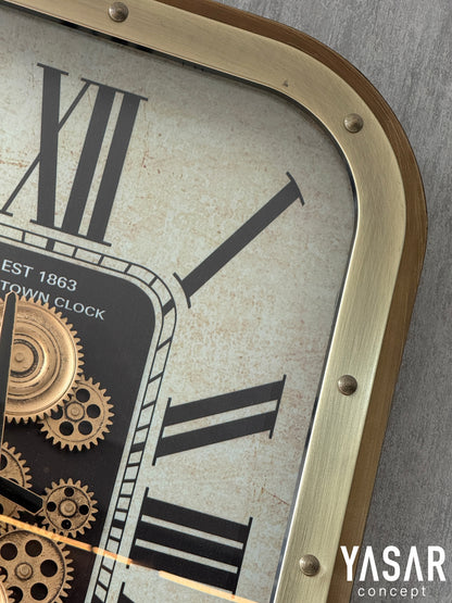 Bellmonta Metal Çarklı Duvar Saati 48x68 Cm