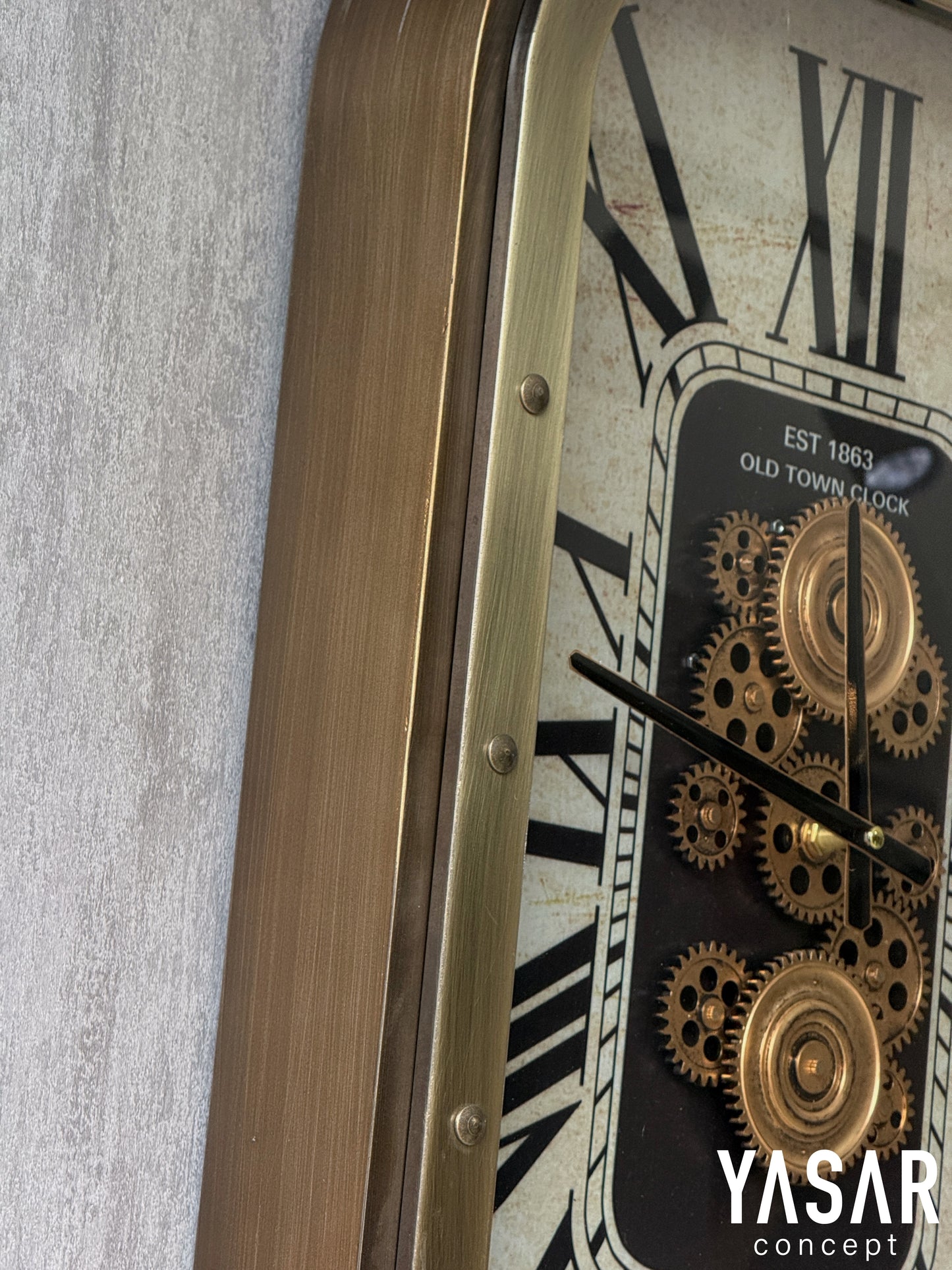 Bellmonta Metal Çarklı Duvar Saati 48x68 Cm