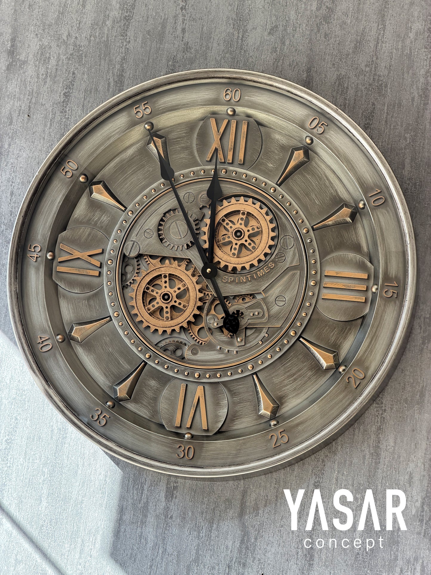 Cavallo Tempo Metal Çarklı Duvar Saati 60 Cm