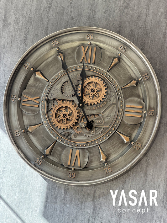 Cavallo Tempo Metal Çarklı Duvar Saati 60 Cm